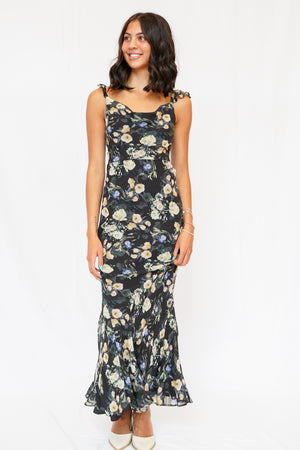 ASTR Denisse Dress in Black Floral