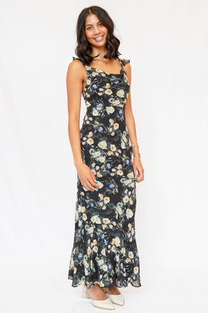 ASTR Denisse Dress in Black Floral