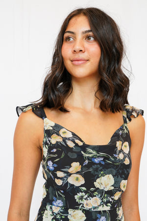 ASTR Denisse Dress in Black Floral