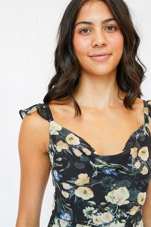 ASTR Denisse Dress in Black Floral