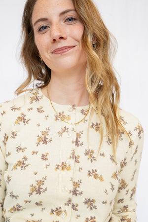 ASTR Mary Cardigan in Yellow Floral