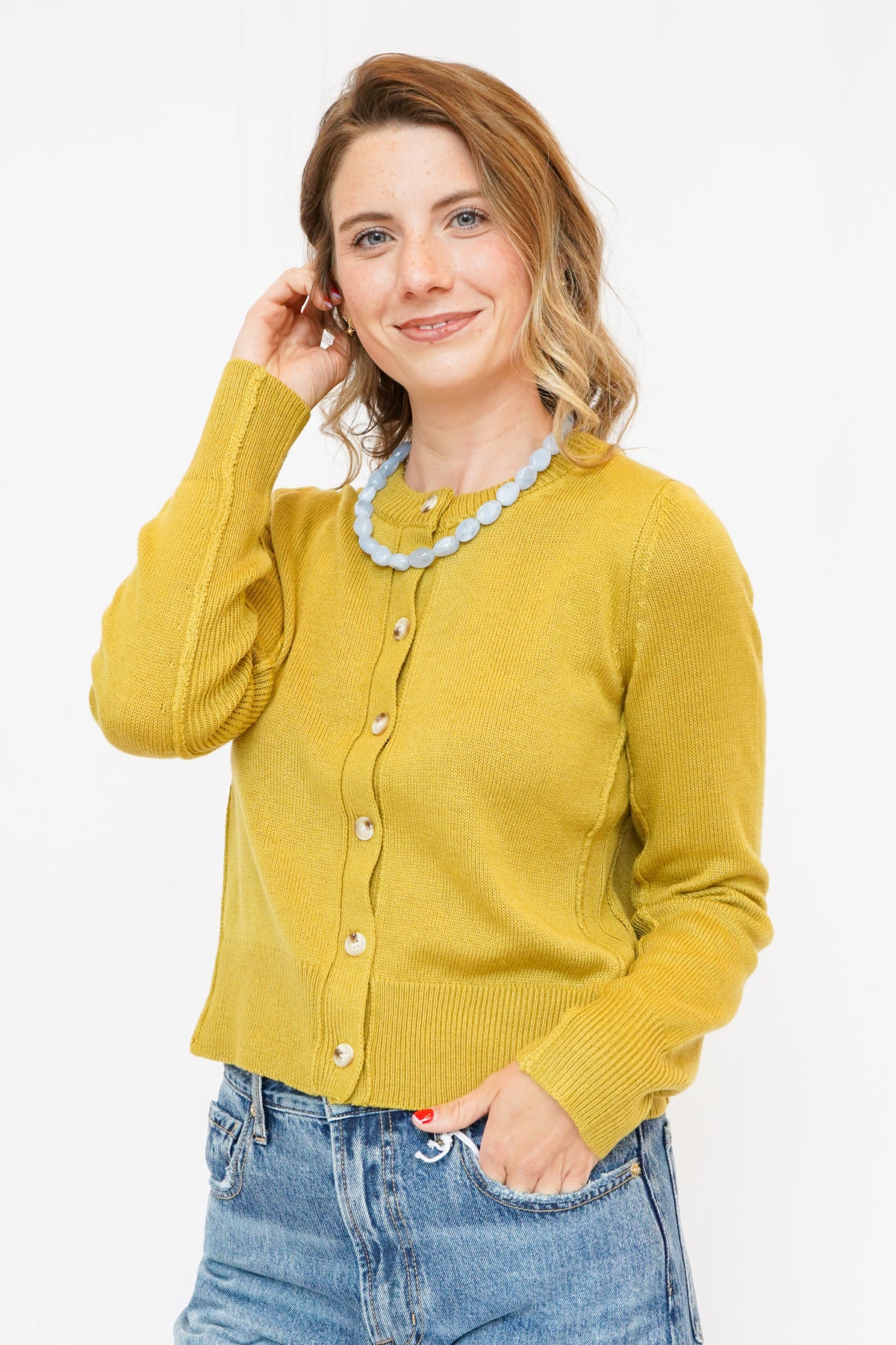 Signature Cardigan in Mustard