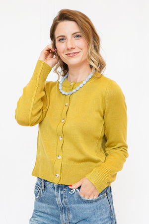 Signature Cardigan in Mustard