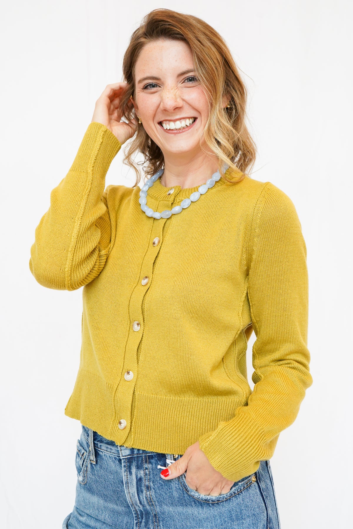 Signature Cardigan in Mustard