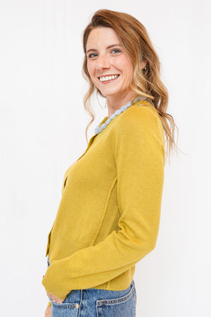 Signature Cardigan in Mustard