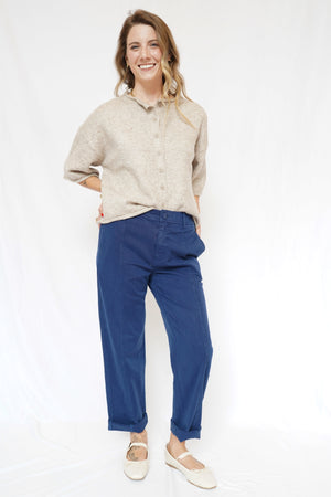Bella Dahl Seamed Soft Barrel With Elastic Back in Cobalt Bay Blue