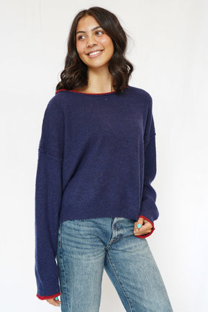 Tatum Slouch Sweater in Navy