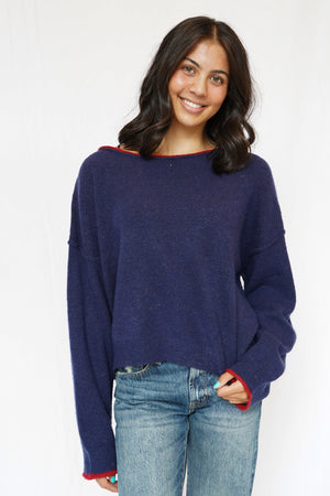 Tatum Slouch Sweater in Navy