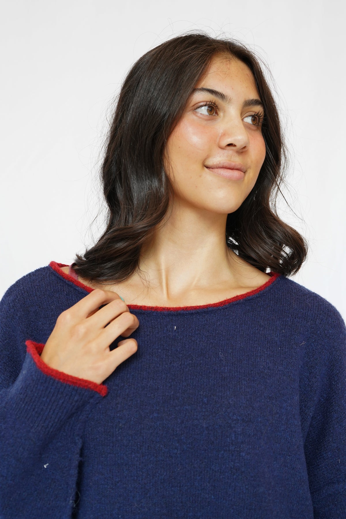 Tatum Slouch Sweater in Navy
