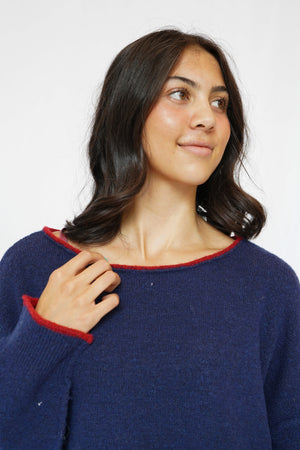 Tatum Slouch Sweater in Navy