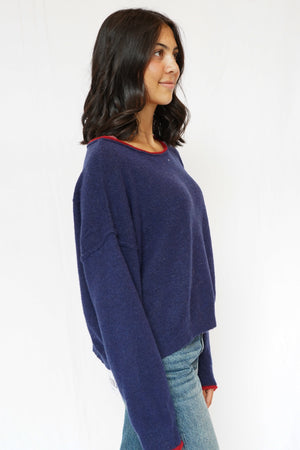 Tatum Slouch Sweater in Navy
