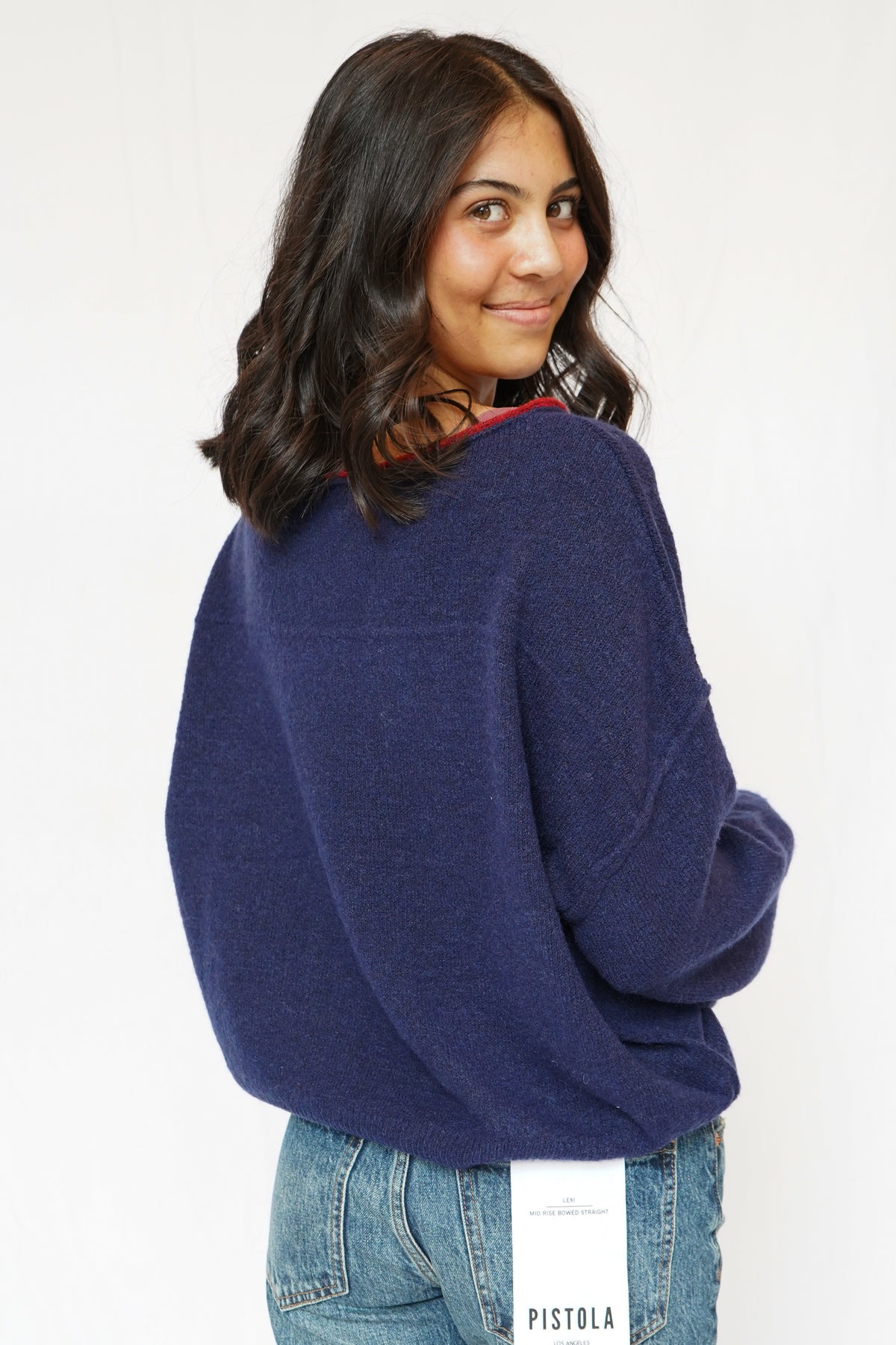 Tatum Slouch Sweater in Navy