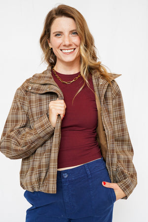 Cooper Jacket in Brown Plaid