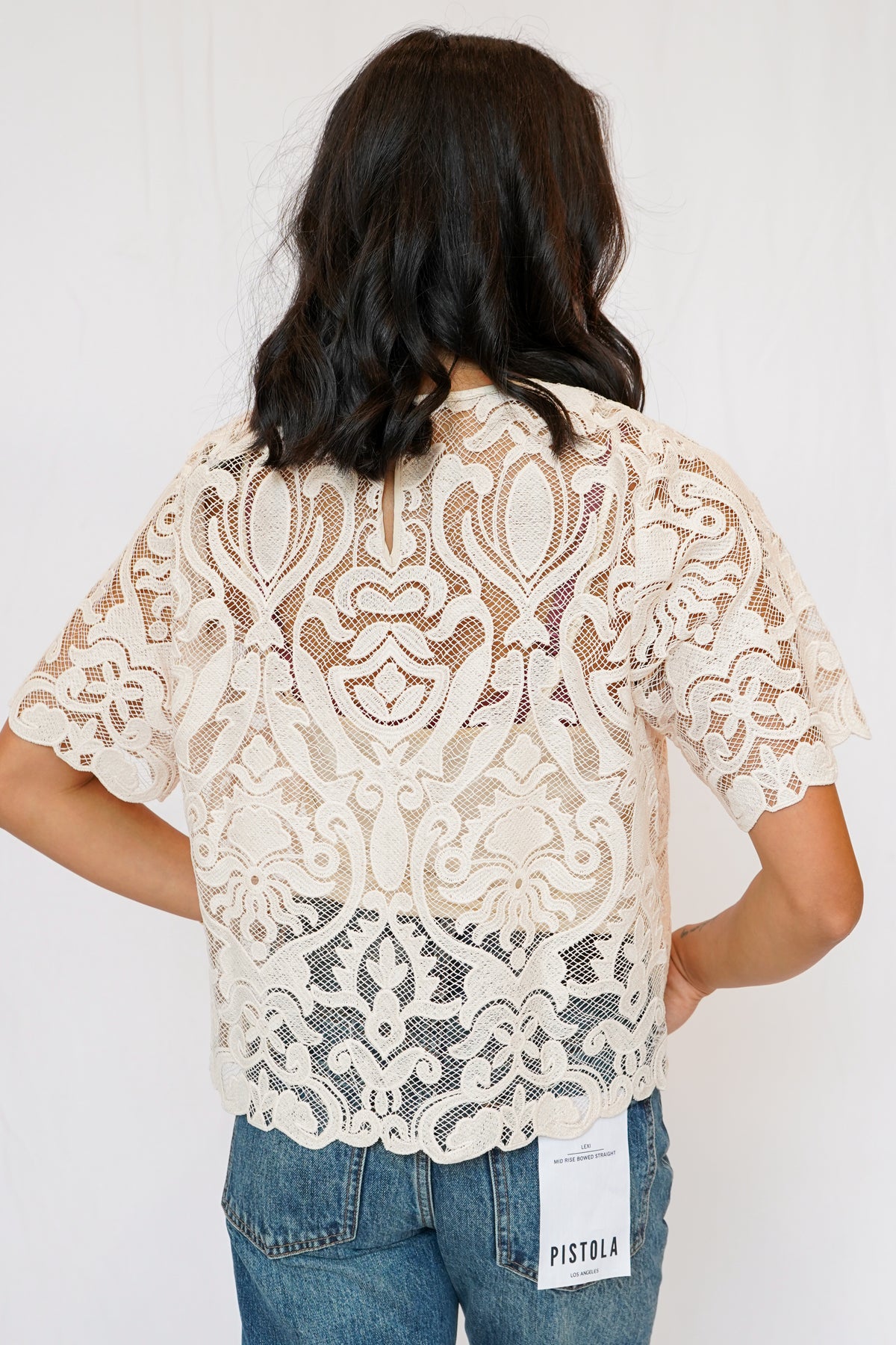 Cabellero Carmen Top in Natural Lace