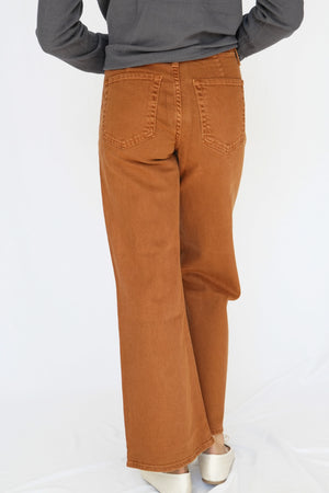 Wide Leg Trouser Jeans in Rust