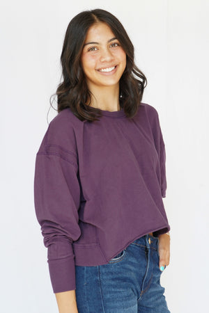 Luna Dolman Sleeve Top in Purple Iris