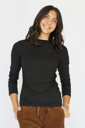 Audrey Boatneck Top in Black
