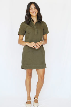 Macayle Denim Dress in Olive