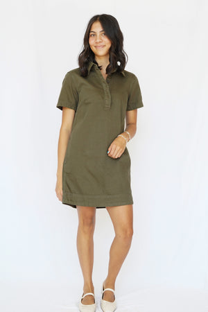 Macayle Denim Dress in Olive