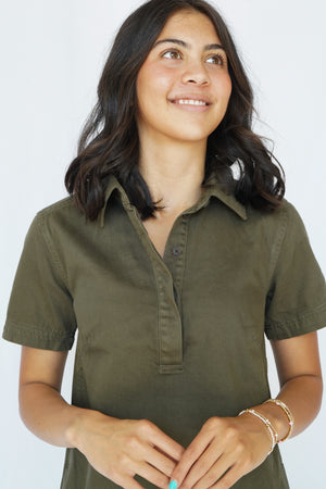 Macayle Denim Dress in Olive