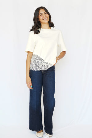 Good American Good Waist Palazzo Ankle Jeans