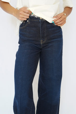 Good American Good Waist Palazzo Ankle Jeans