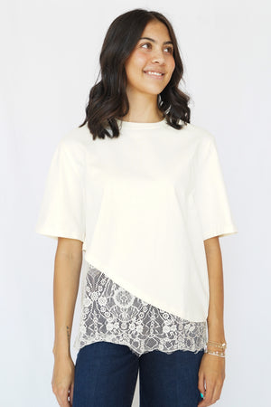 Camila Layered Lace Hem Tee Top