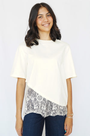 Camila Layered Lace Hem Tee Top