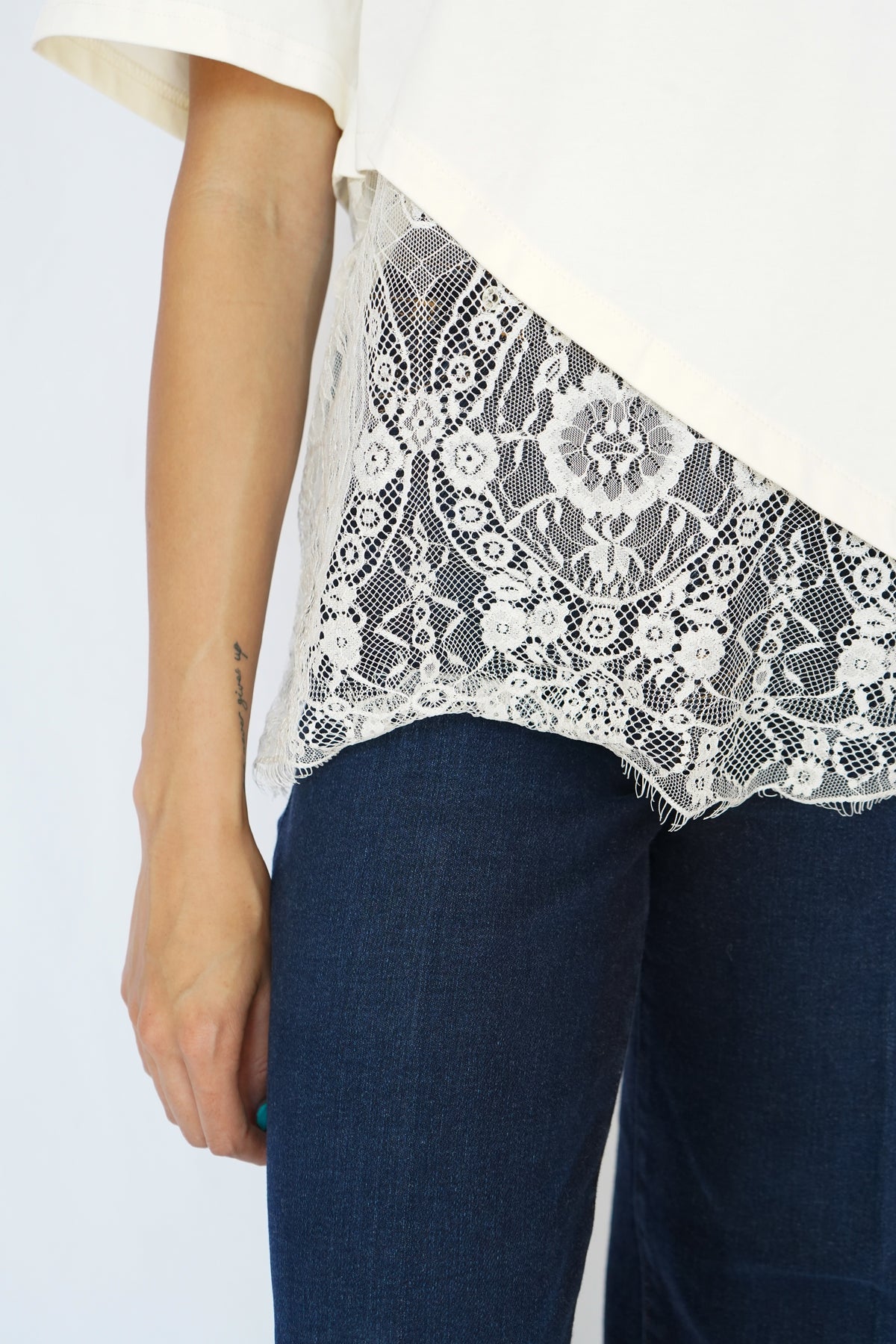 Camila Layered Lace Hem Tee Top