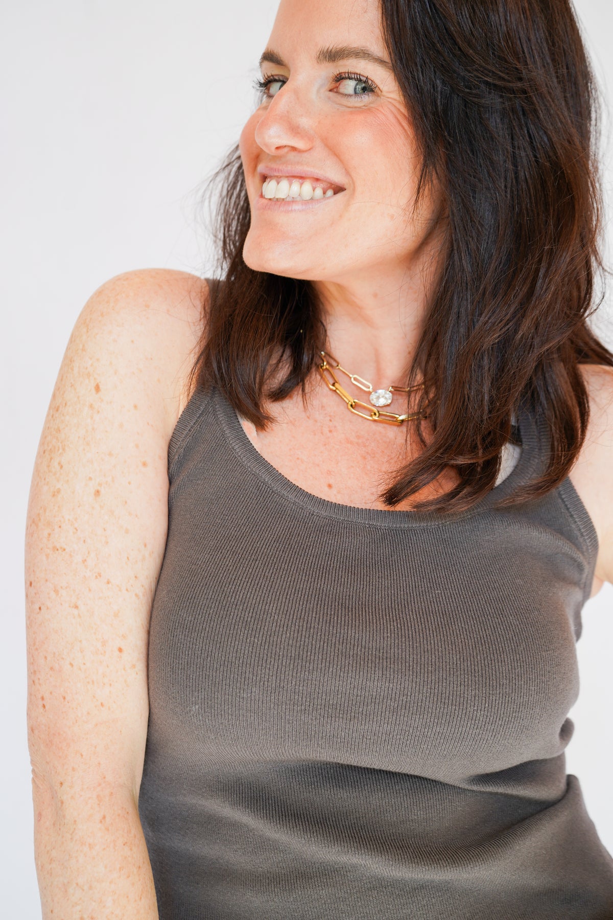 Corinne Tank in Warm Charcoal