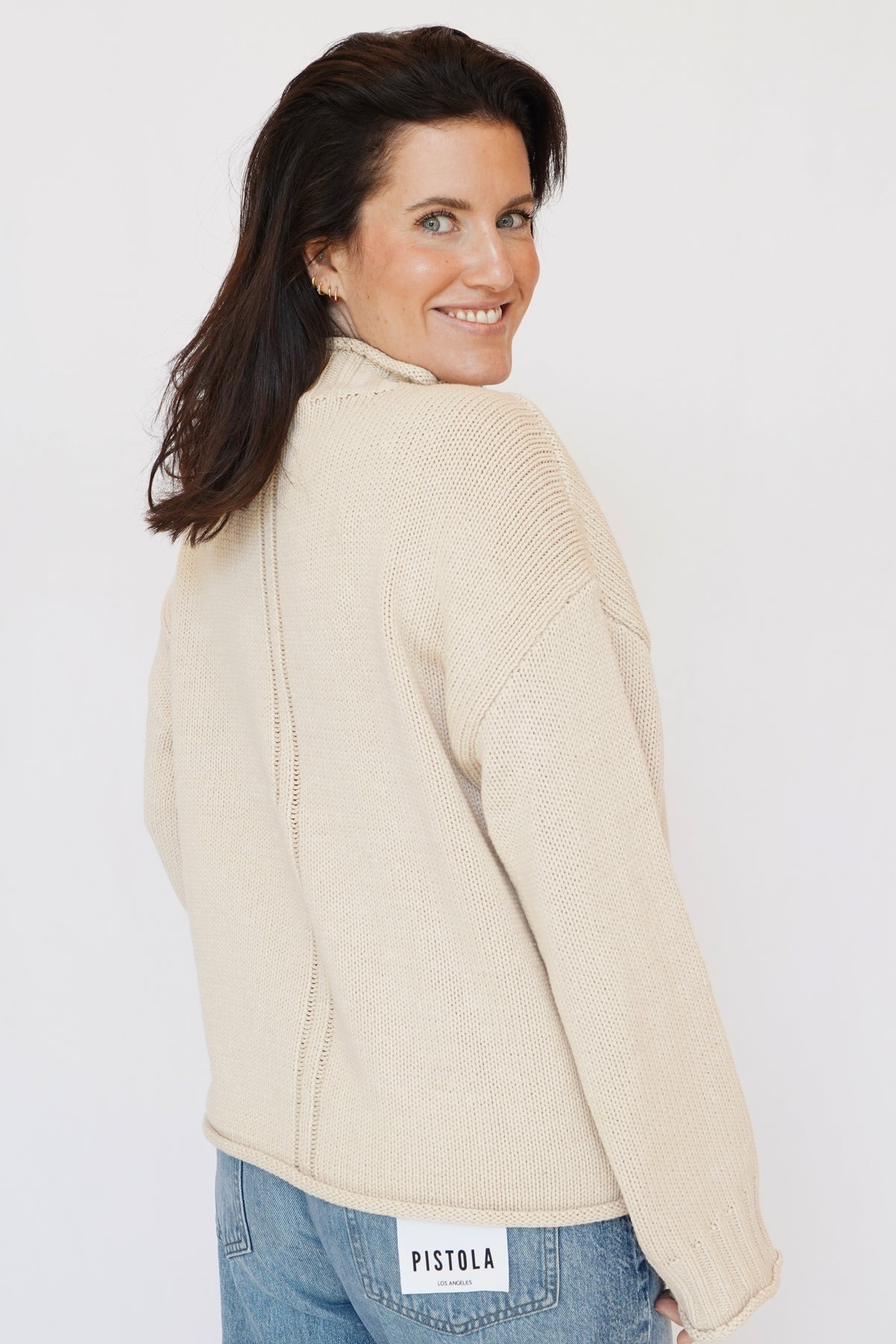 Linds Mock Neck Sweater in Cream