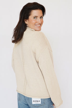 Linds Mock Neck Sweater in Cream