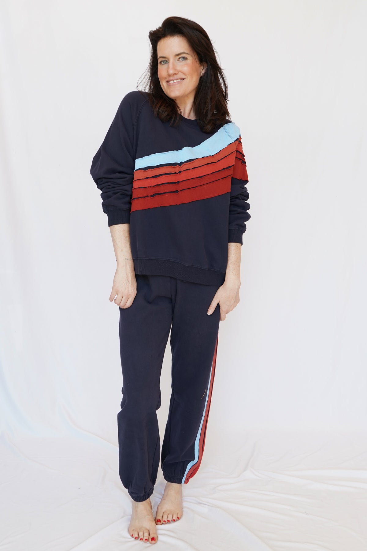 Miley Stripe Sweatshirt in Navy