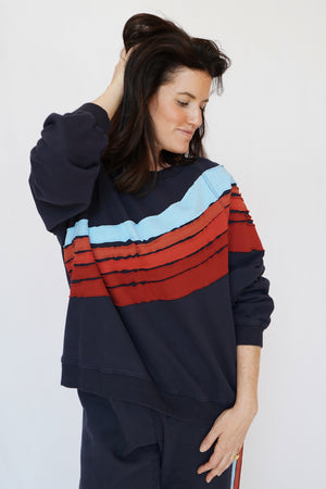 Miley Stripe Sweatshirt in Navy