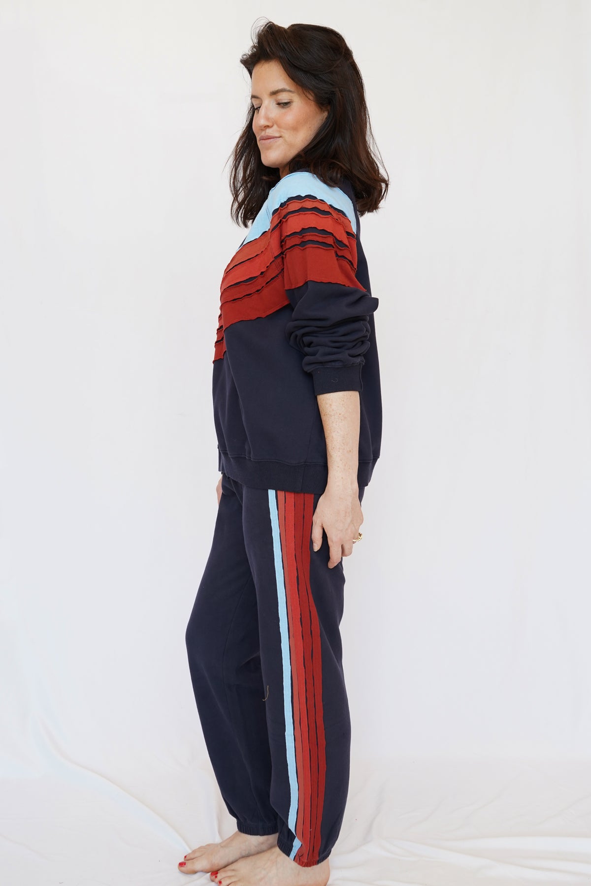 Miley Stripe Sweatshirt in Navy