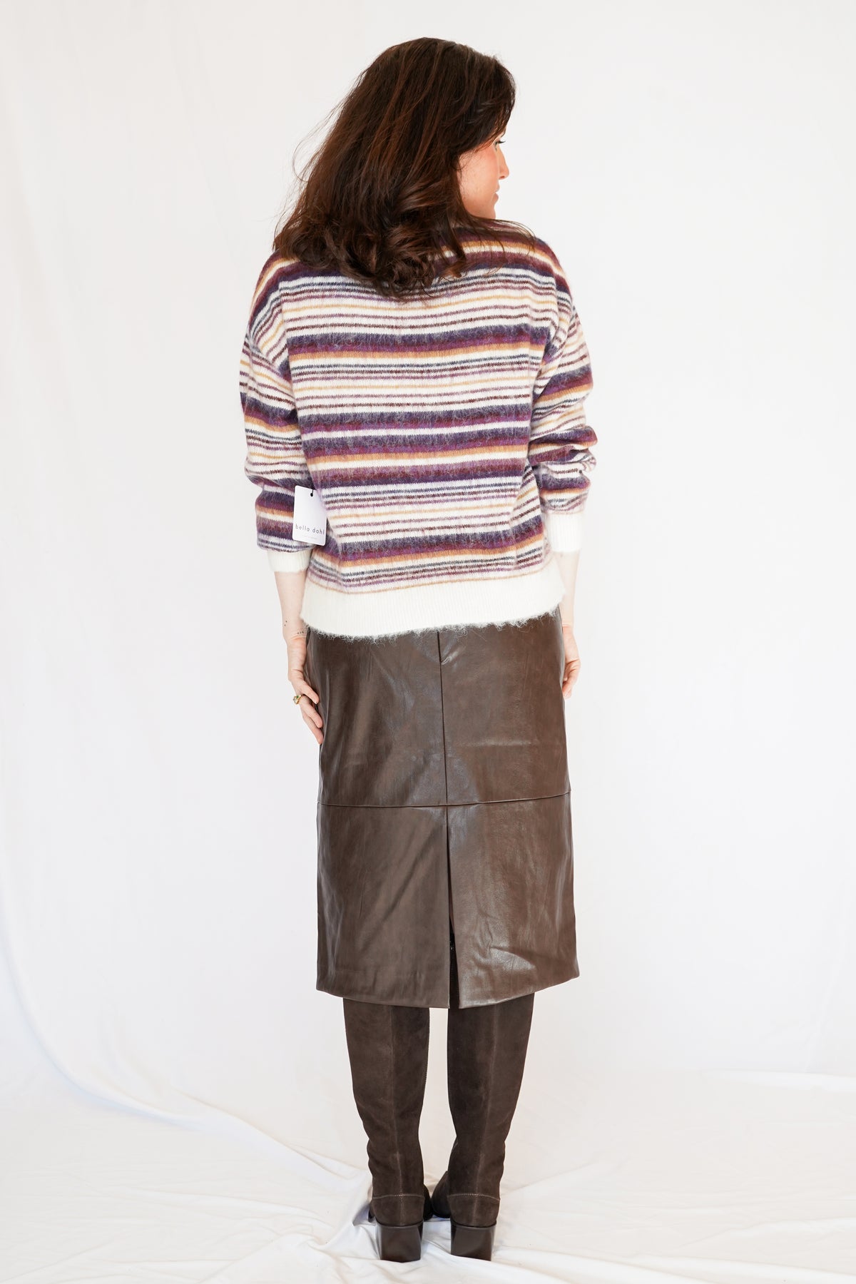 Bella Dahl Crew Neck Sweater in Ember Stripe