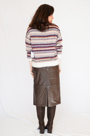 Bella Dahl Crew Neck Sweater in Ember Stripe