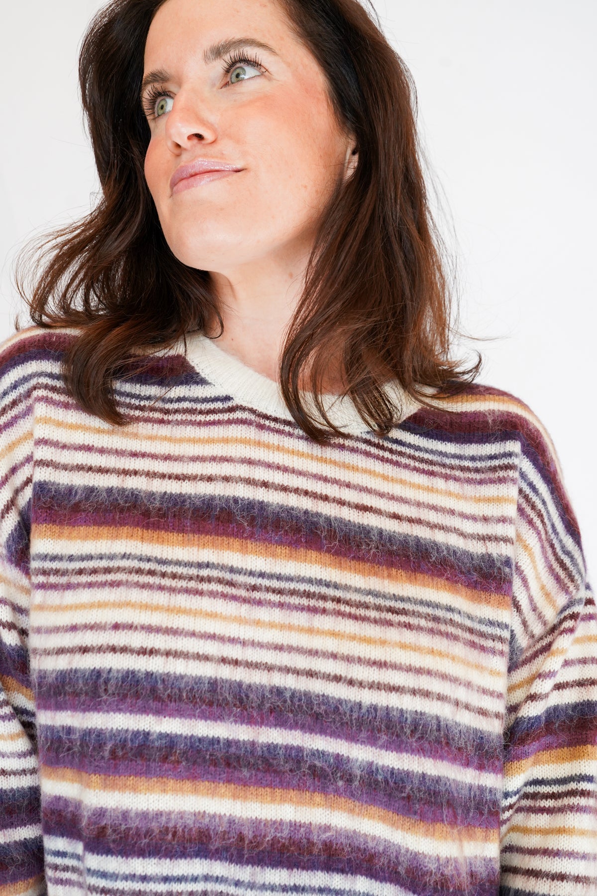 Bella Dahl Crew Neck Sweater in Ember Stripe