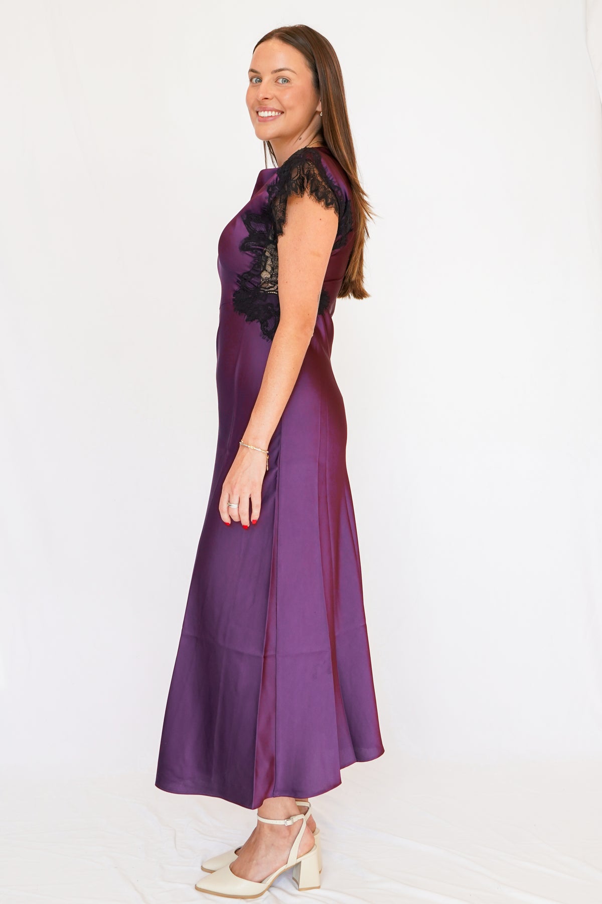 Maris Dress in Plum Black