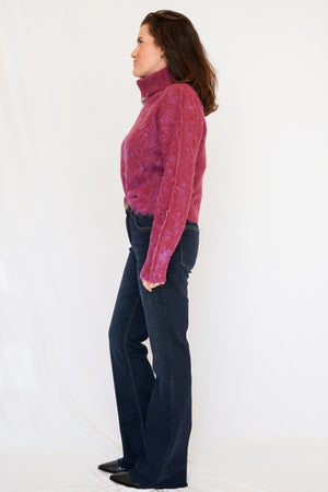 Bella Dahl Turtle Neck Sweater in Fuschia Cloud