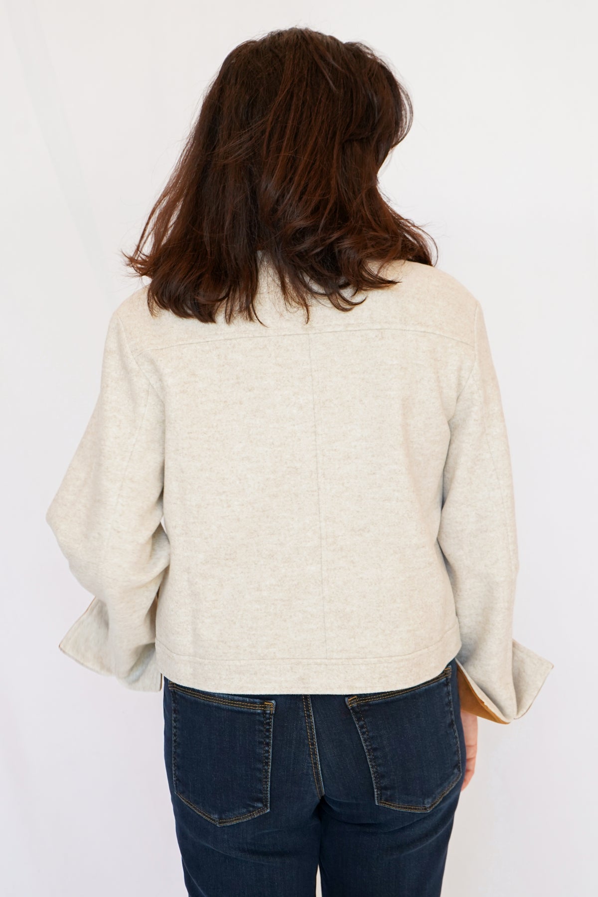 Luc Corduroy Collar Short Jacket in Beige