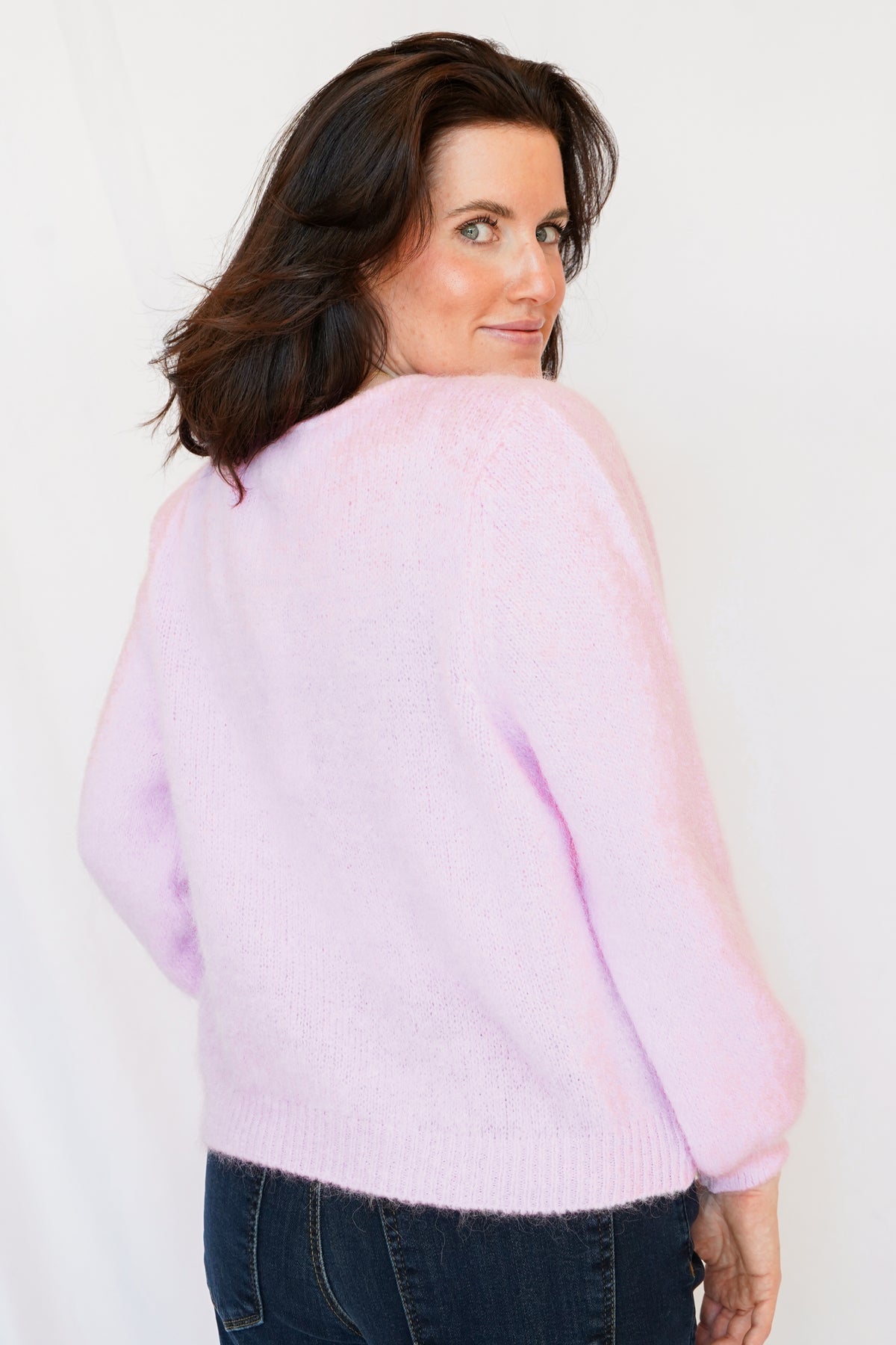 American Dreams Susan Alpaca Cardigan in Pink
