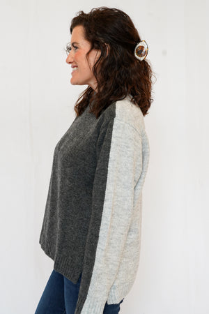 Two Toned Sweater in Grey