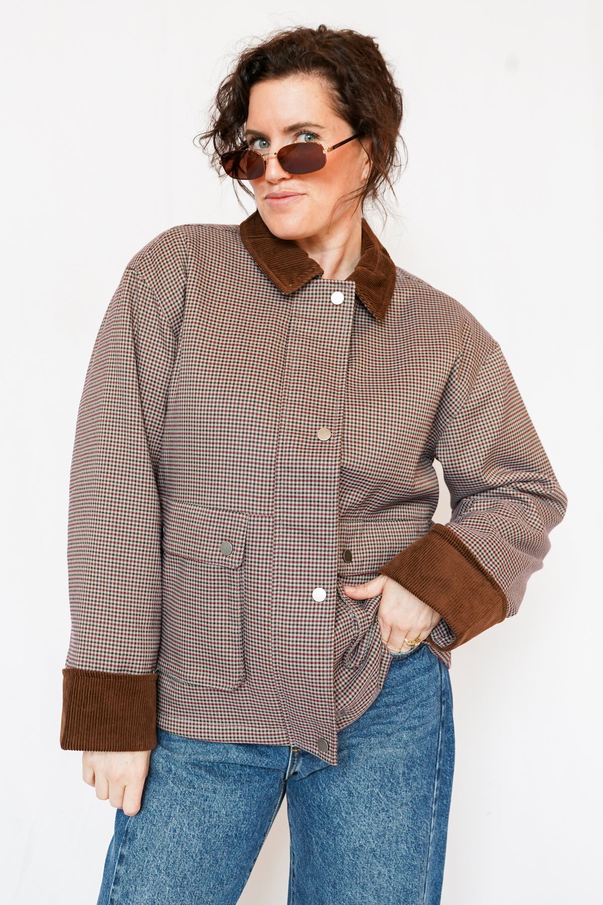 Thread & Supply Orchard Jacket in Grey Red