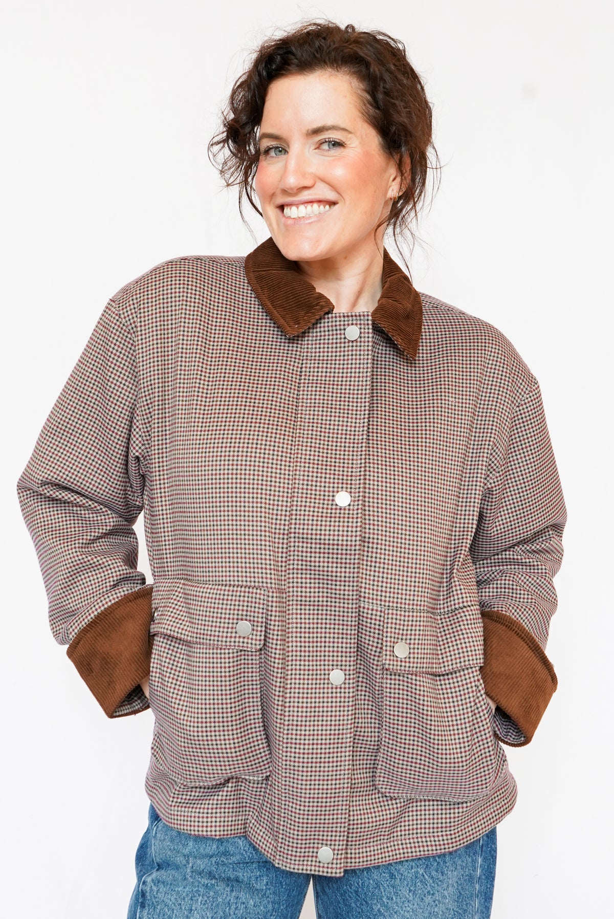 Thread & Supply Orchard Jacket in Grey Red
