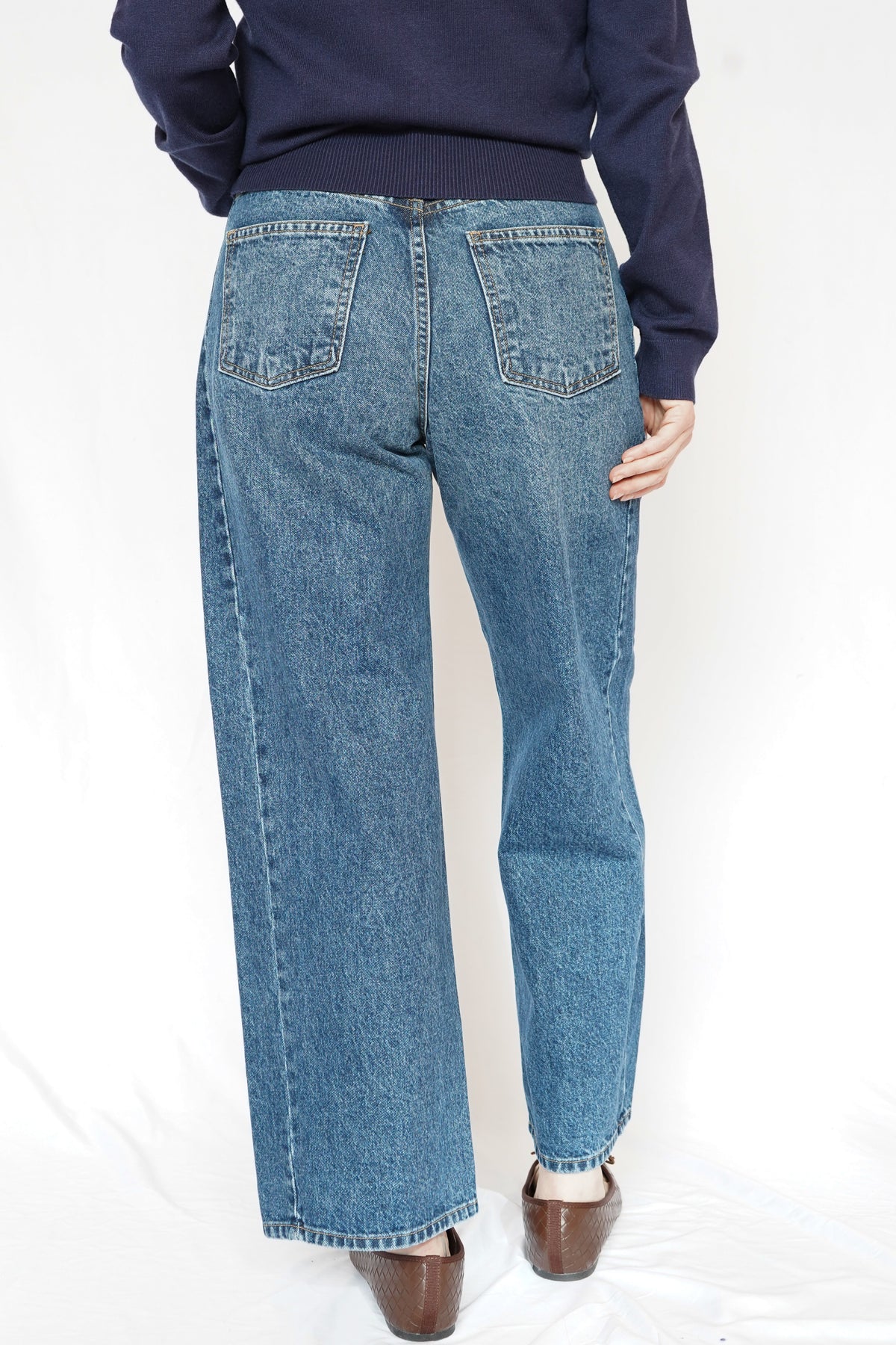 Just Black Denim Barrel Jean Twist Dark Denim
