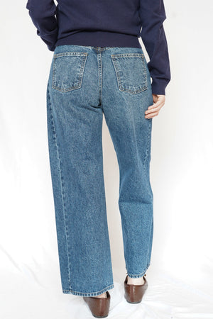 Just Black Denim Barrel Jean Twist Dark Denim