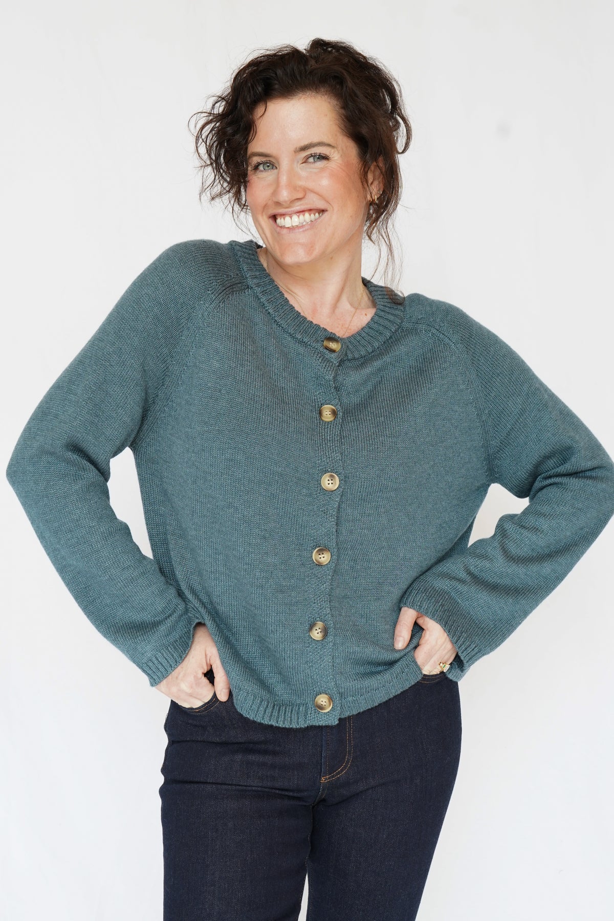 Everyday Wool Cardigan in Teal