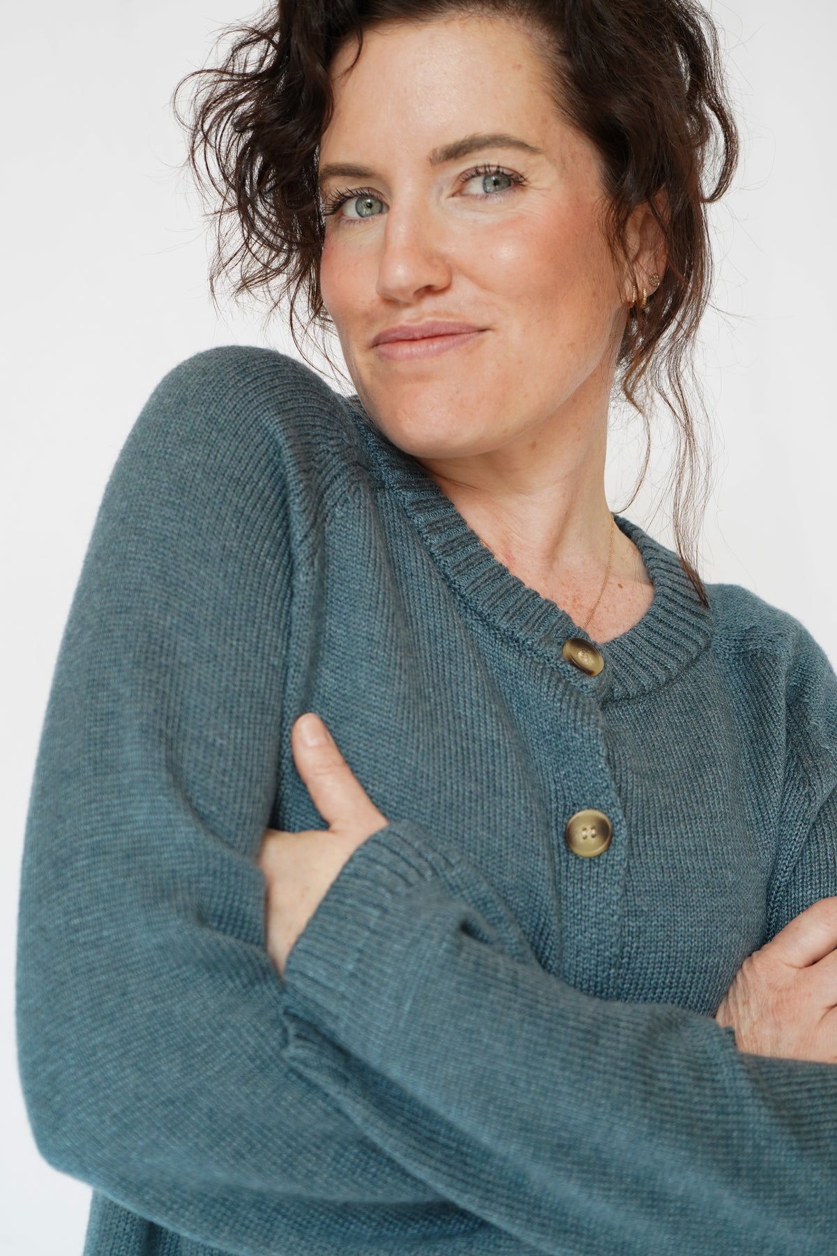 Everyday Wool Cardigan in Teal