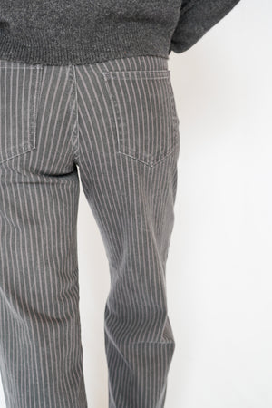 Just Black Denim Grey Stripe Straight Leg Pants